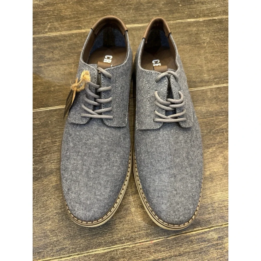 Crevo Buddy Cushioned Oxfords Mens Size‎ 8 New Chambray Blue Preppy